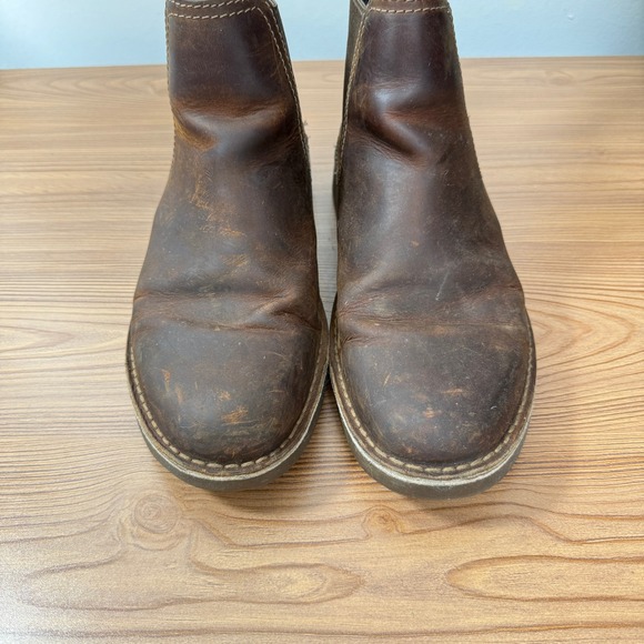 Clarks Chelsea Boots Mens Brown Leather Clarkdale Gobi Rugged Pull On Casual main image 8